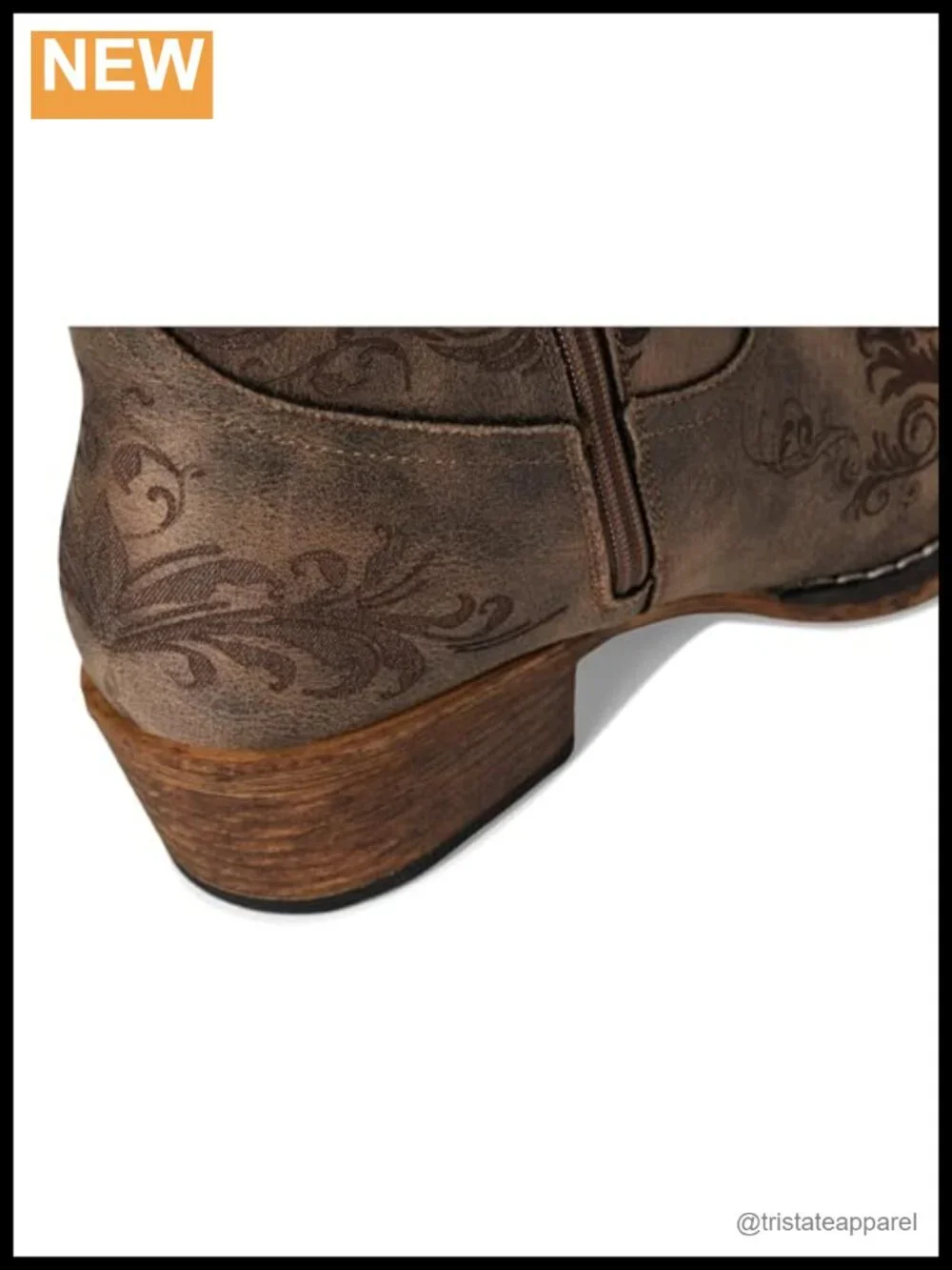Roper Womens Short Stuff Embroidery Snip Toe Casual Boots Ankle Low Heel 1-2
